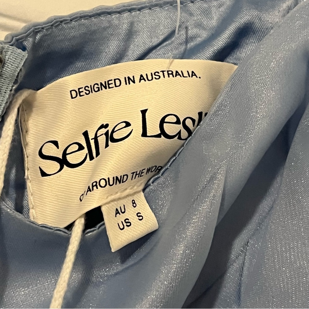 Selfie Leslie I've Got Sunshine Puff Sleeve Mini Dress Sky Blue Girlhoodcore - Picture 3 of 11